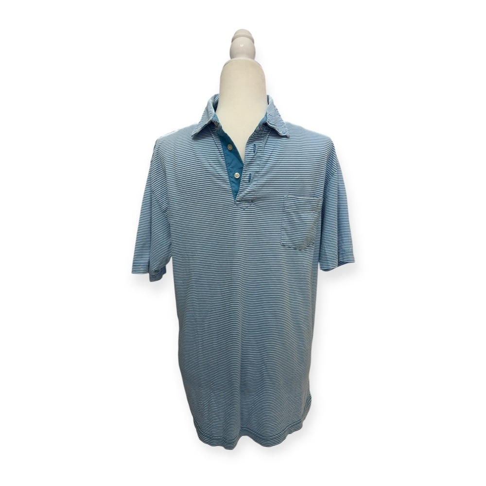 Peter Millar Mens Large Pima Cotton Short Sleeve Polo Golf Shirt